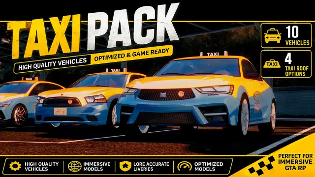 FiveM Taxi Pack | 10 Lore Friendly Cabs